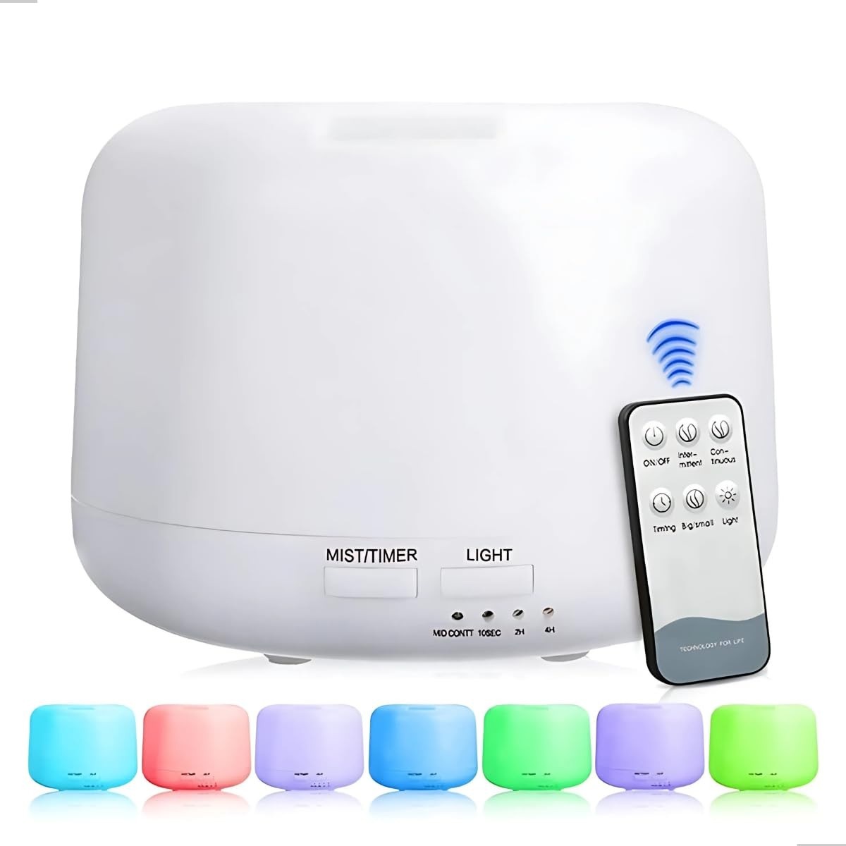 Difusor de Aromas Elétrico 300ml com LED RGB e Controle Remoto - Umidificador Silencioso para Casa e Escritório