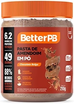 Kit 3 Pastas de Amendoim em Pó Betterpb - Tradicional, Chocolate Belga e Cookies & Cream
