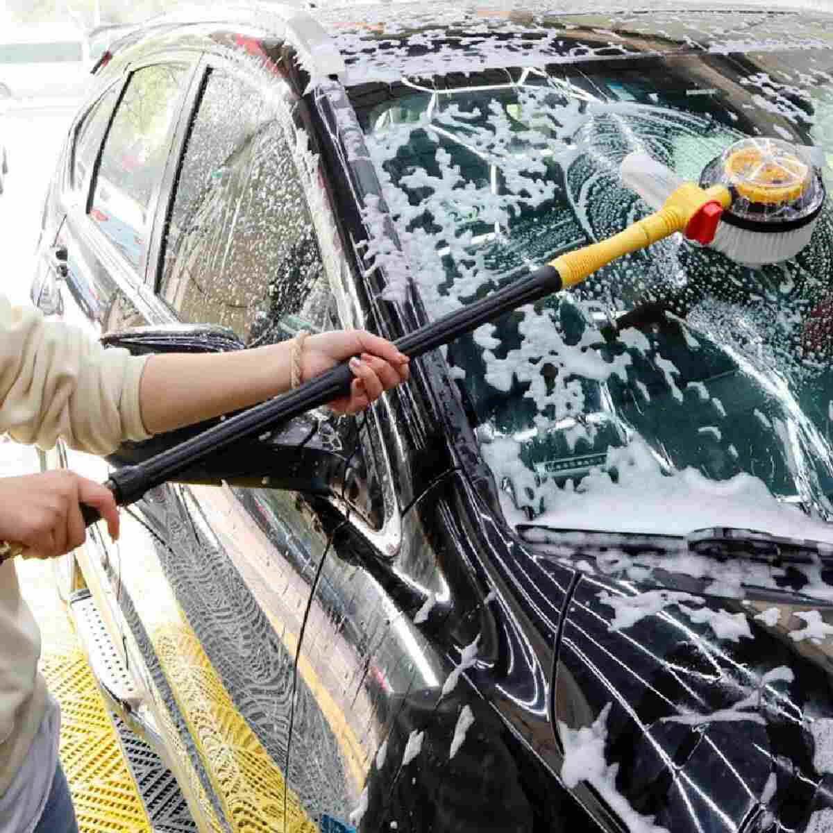 Escova Rotativa Automática com Dispenser de Sabão para Limpeza Pesada de Carros e Caminhões