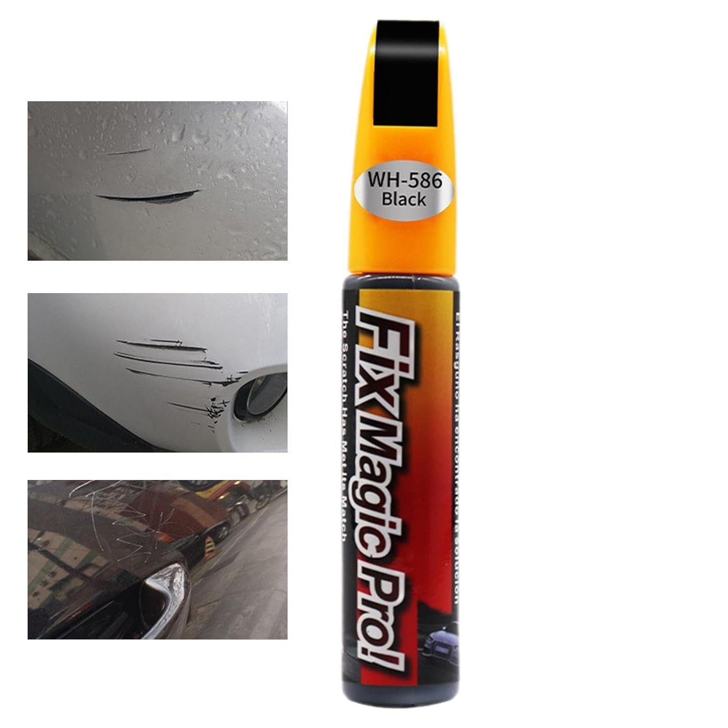 Caneta de Pintura Automotiva Prata e Preto - Reparo de Arranhões e Ferrugem 12ml
