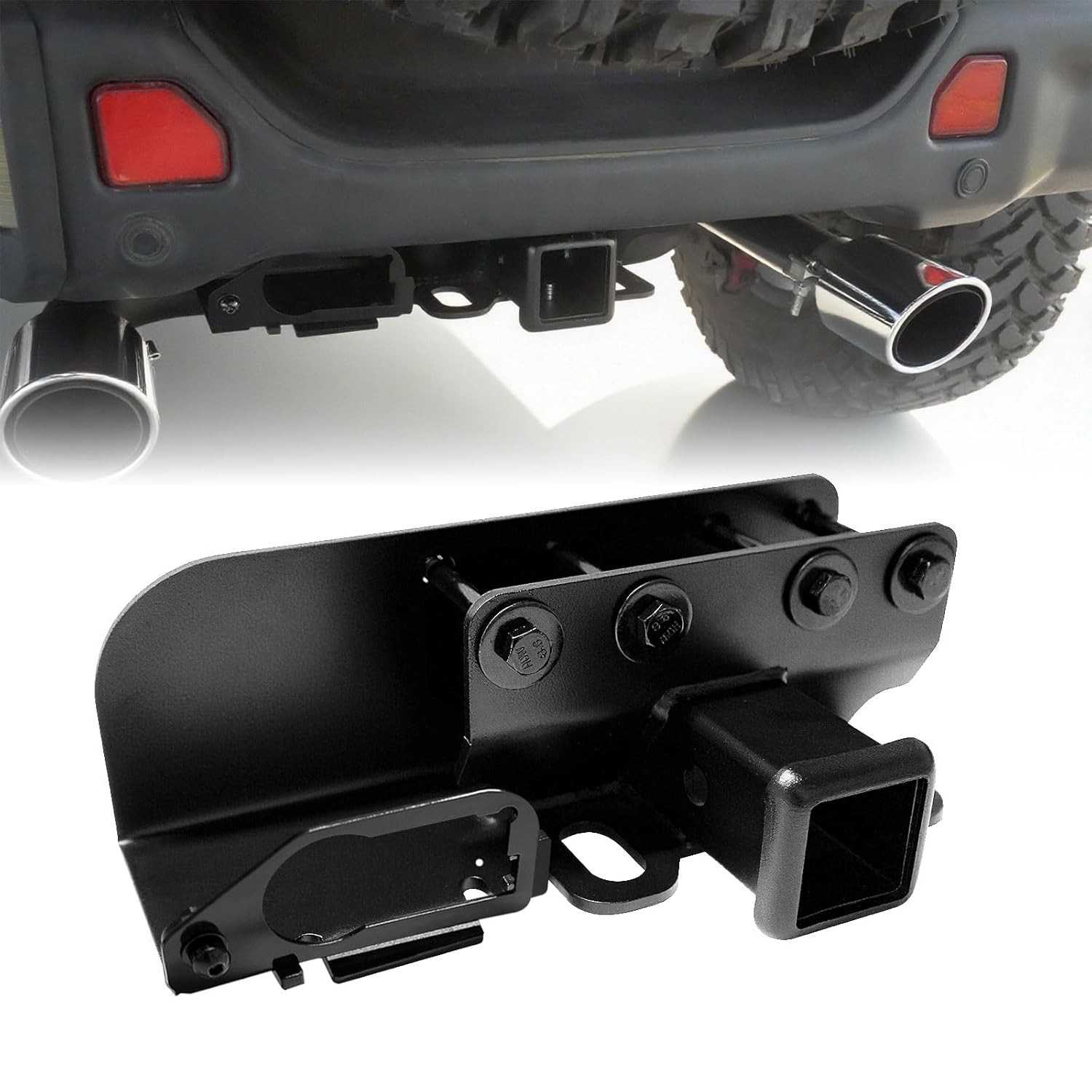 Kit Receptor de Engate de Reboque 5cm para Jeep Wrangler JL JK (2018-2025) - Robustez e Estilo