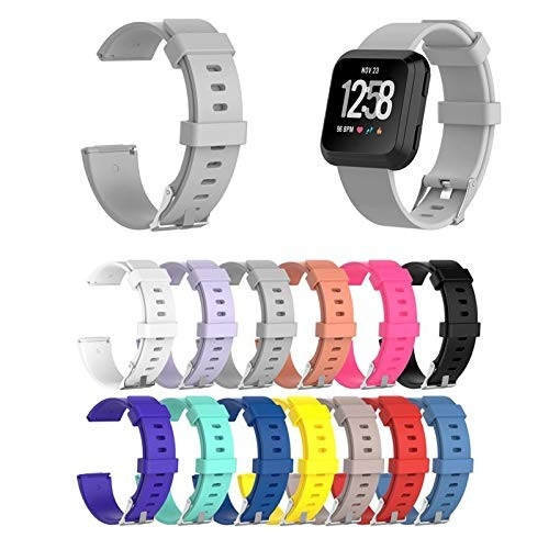 Pulseira de Silicone Cinza Ltimports para Fitbit Versa, Versa 2 e Versa Lite - Conforto e Estilo