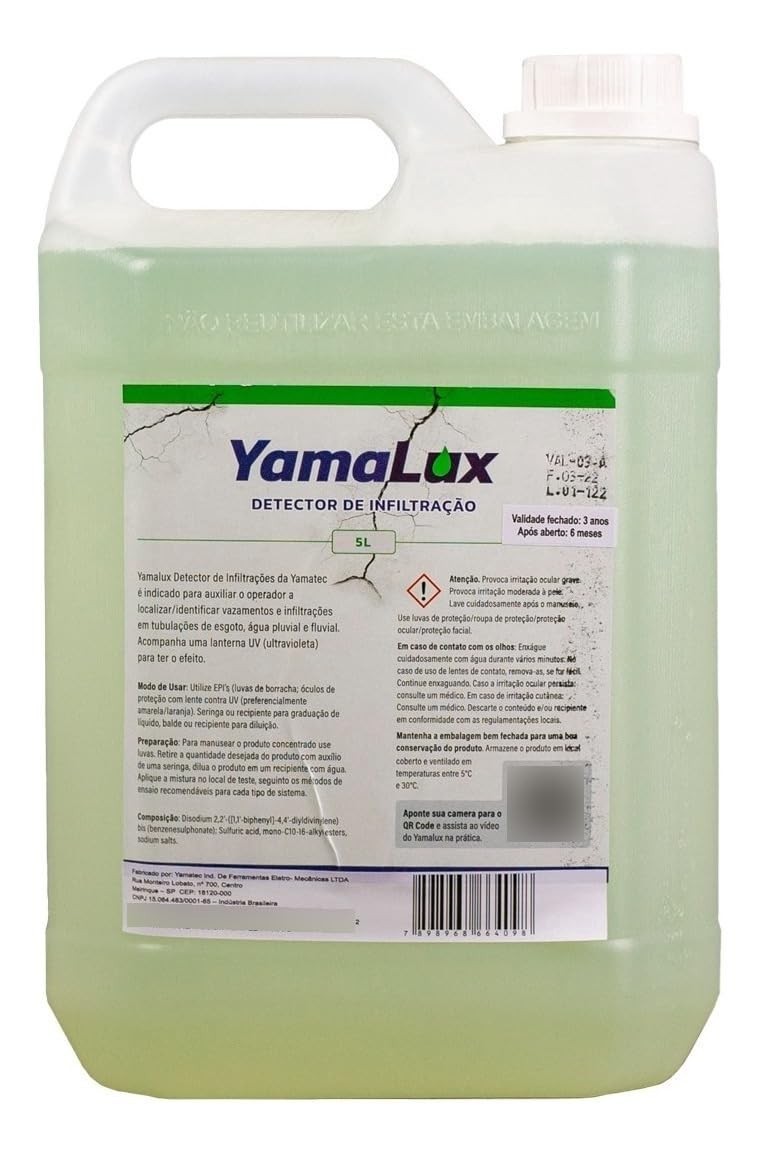 Corante Detector de Infiltração Yamalux 5L - Identificação Precisa e Segura de Vazamentos