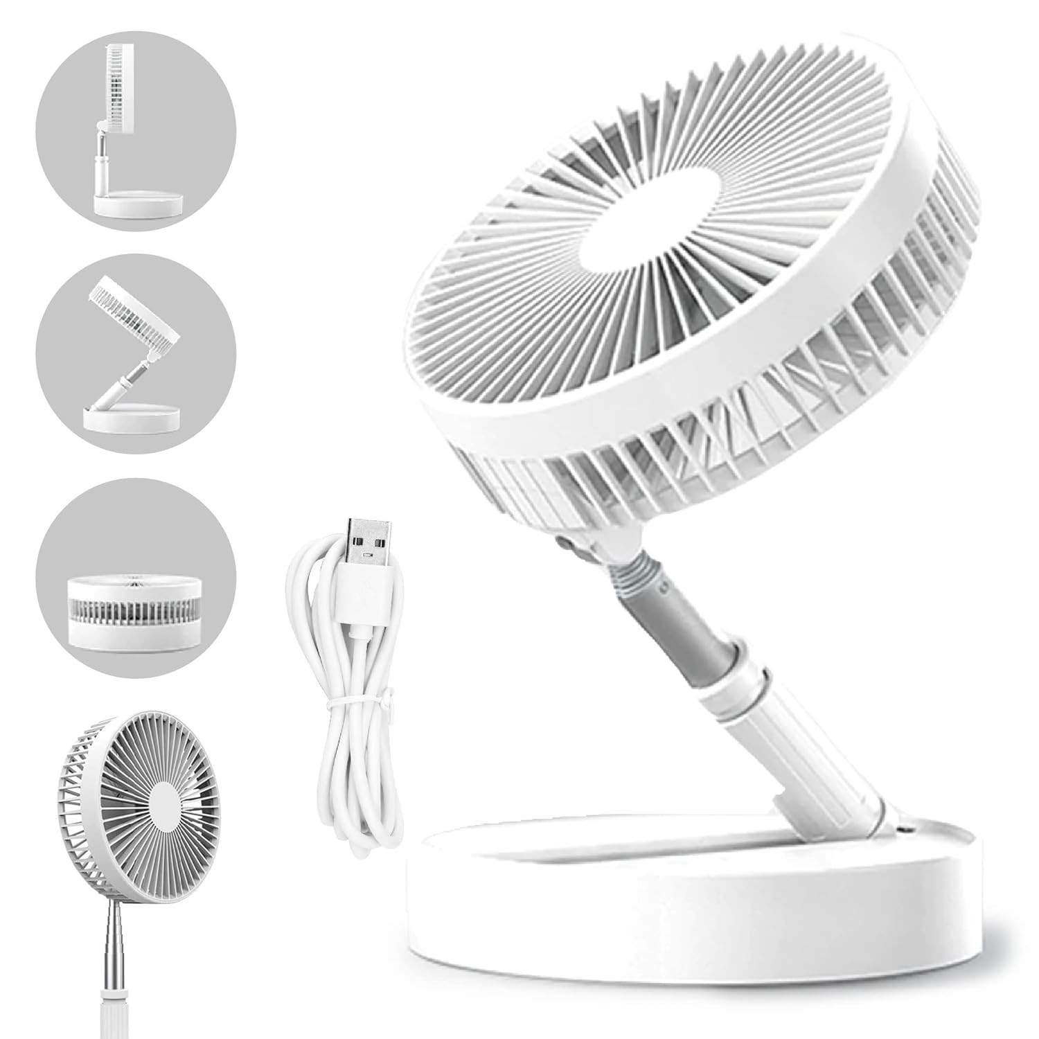 Ventilador Portátil Silencioso Dobrável 7200mAh - Compacto e Potente para Qualquer Ambiente