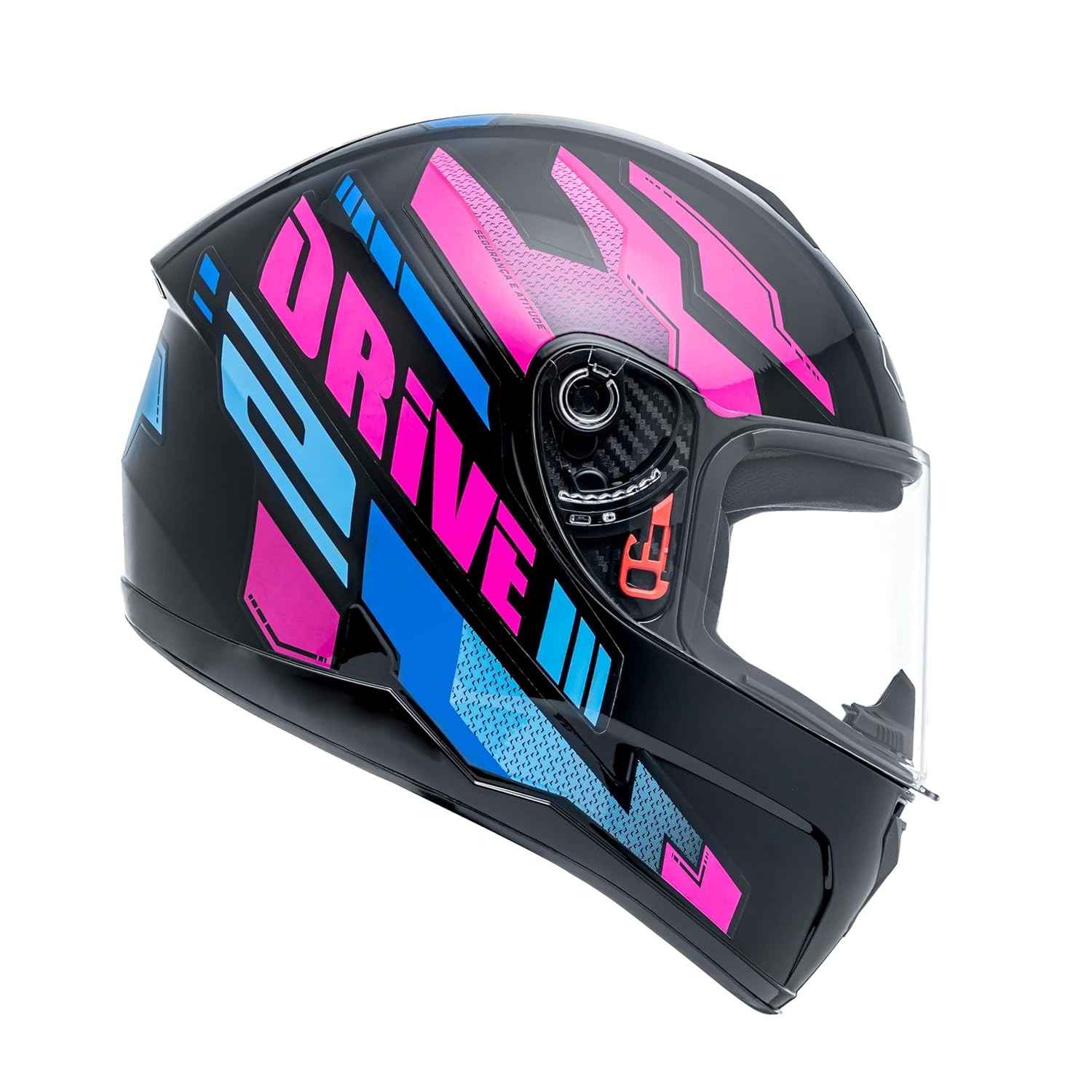 Capacete Fly Moto Drive 2 HG Atitude Fechado Preto/Rosa - Segurança e Estilo para Sua Pilotagem