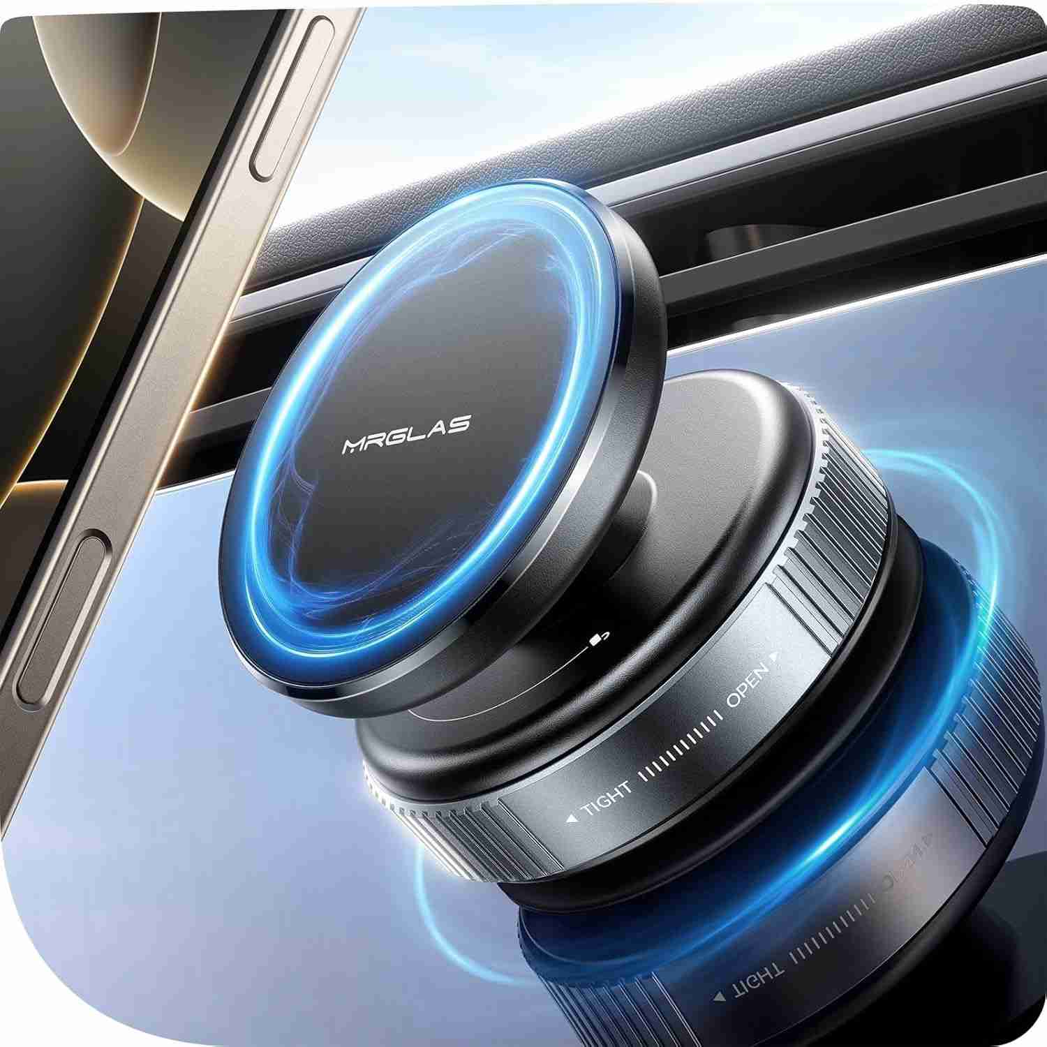 Suporte Magnético a Vácuo 360°: Sucção Ultra Forte e Ajustável para seu Carro e Mais!