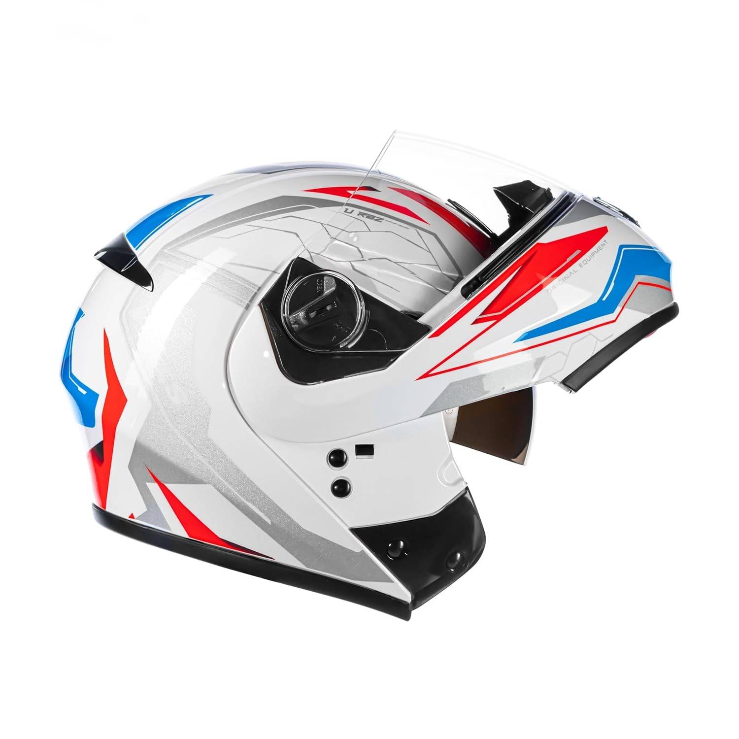 Capacete Peels U-RB2 Ocean Escamoteável: Segurança e Estilo Azul e Branco Brilhante