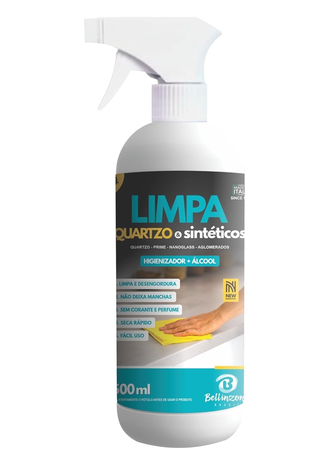 Limpa Quartzo e Sintéticos 500ml - Bellinzoni | Limpeza Profunda e Segura para Superfícies Premium
