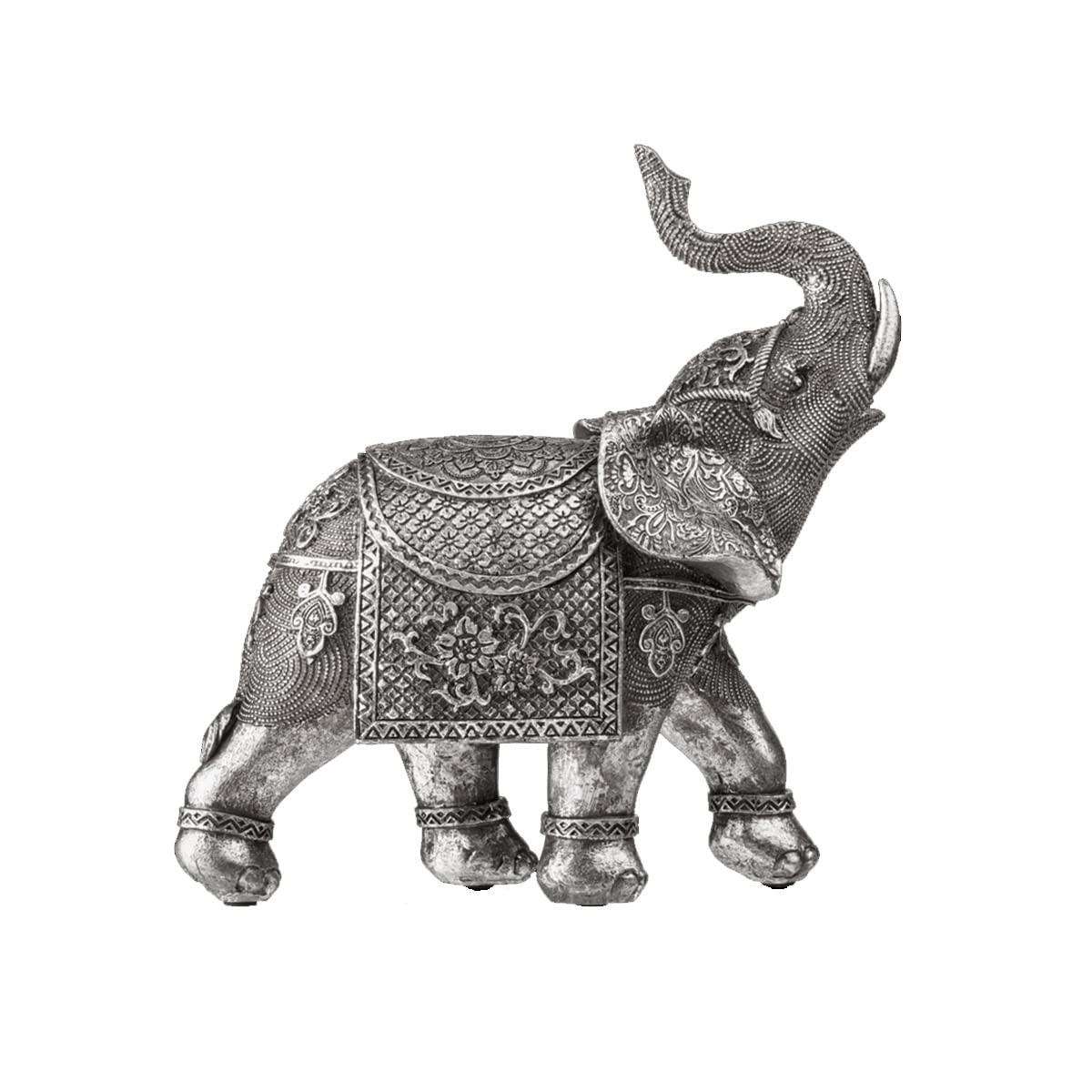 Elefante Decorativo Raj em Polirresina - Sorte e Elegância para sua Casa