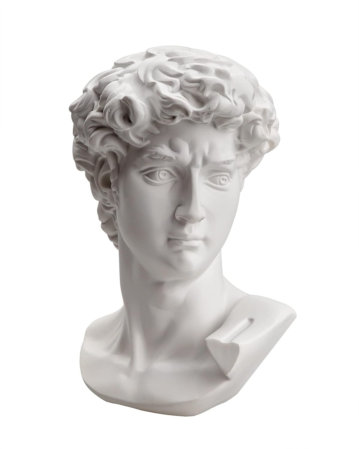 David de Michelangelo - Estátua de Busto em Resina 15 cm | Decoração Elegante e Durável