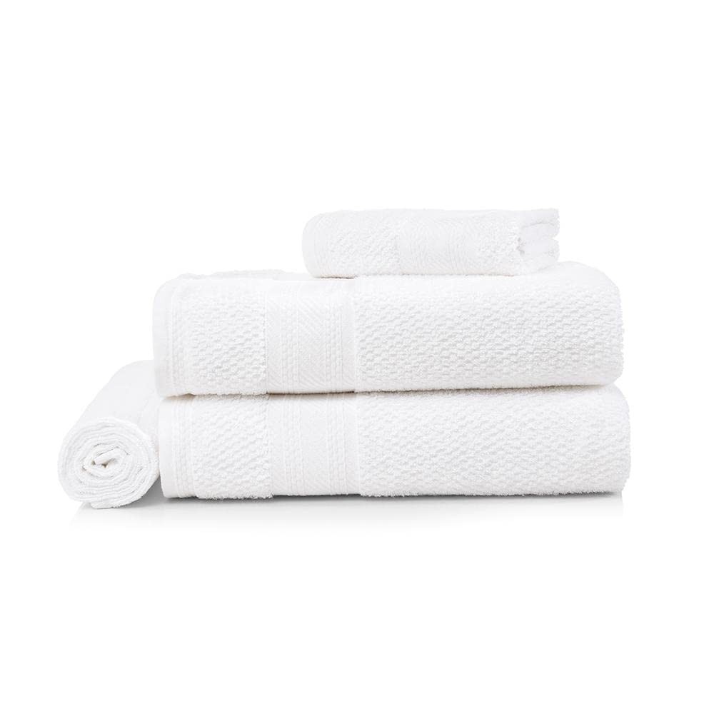 Karsten Empire - Jogo de Banho 4 Peças Premium em Branco | Maciez e Absorção Superior