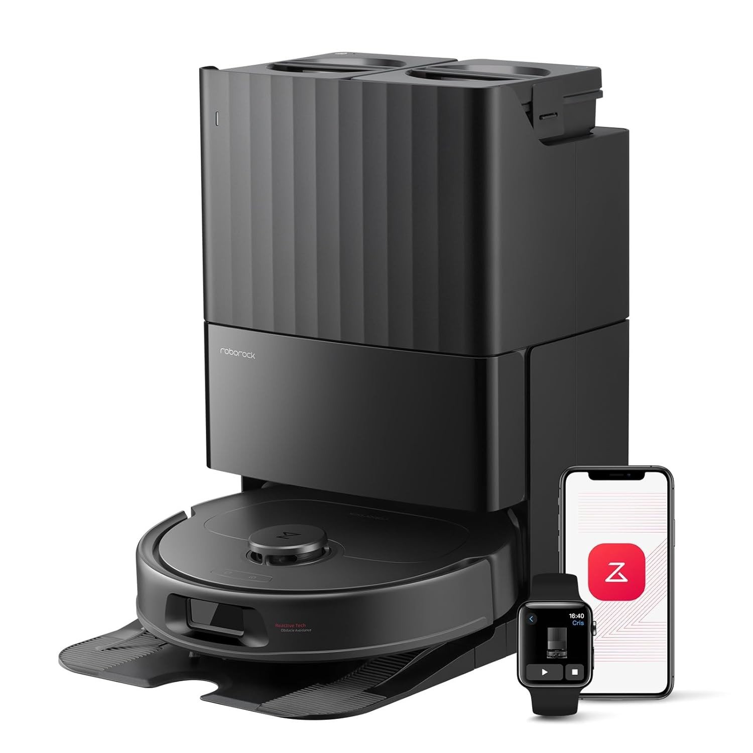 Roborock QV 35S - Aspirador e Esgregão Robô com 10.000Pa, Autoesvaziamento e Lavagem Automática