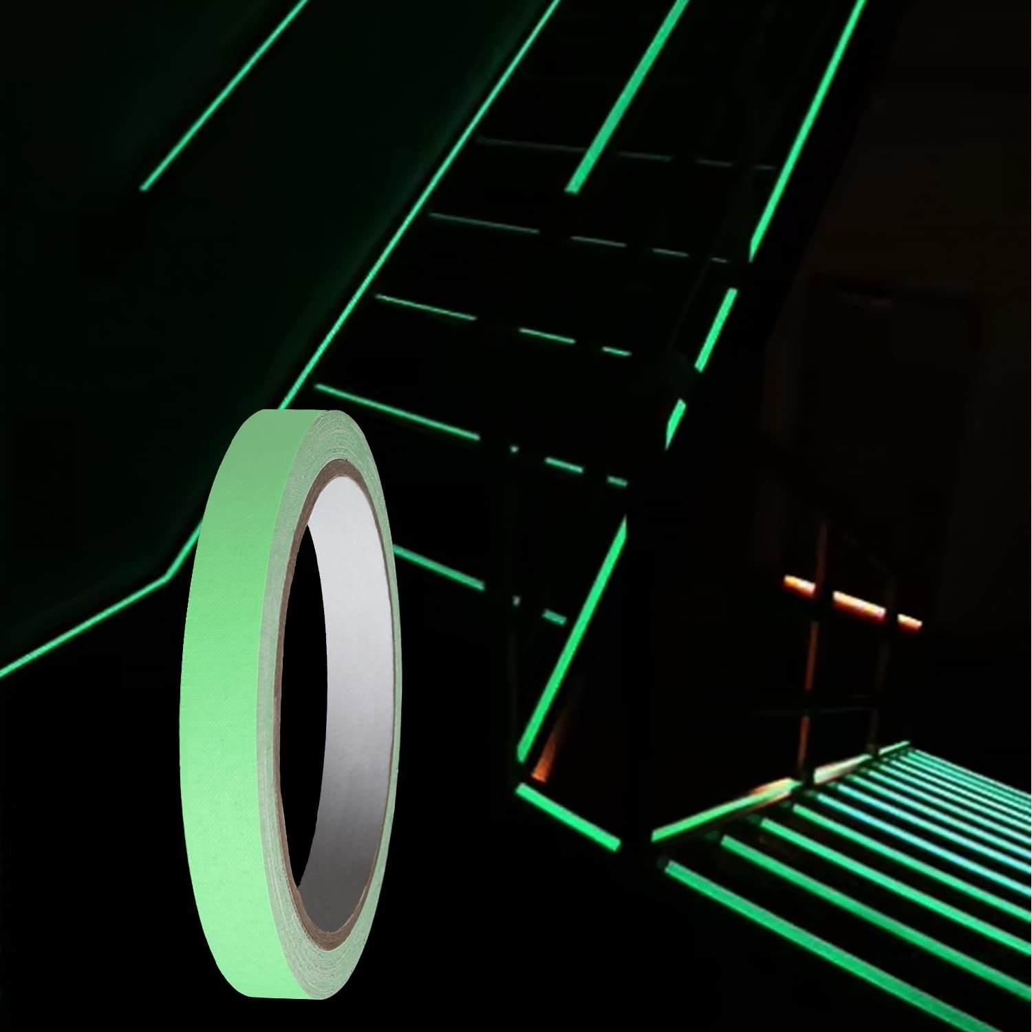 Adesivo Luminoso Fotoluminescente Removível 3/8" - Brilha no Escuro com Segurança e Estilo