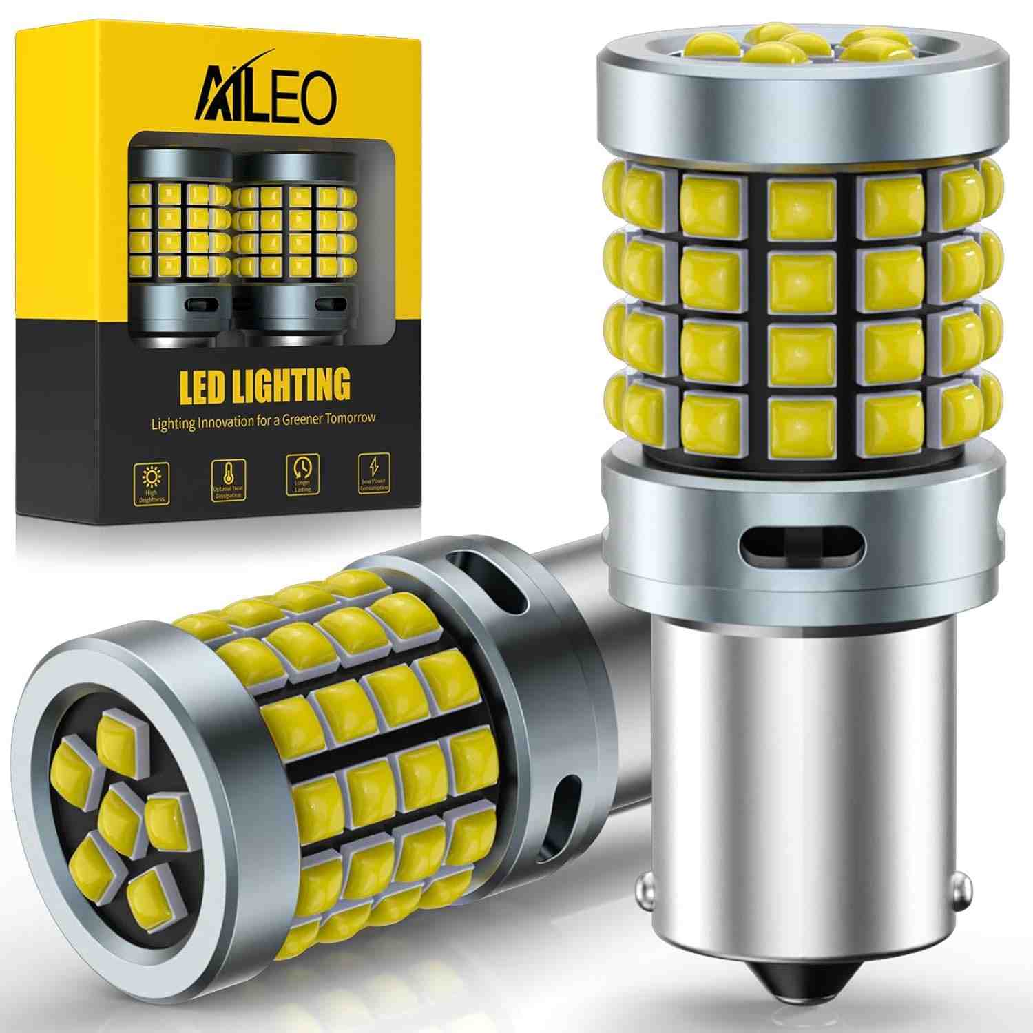 AILEO Lâmpada LED 1156 BA15S: Brilho 500% Superior para Sua Segurança e Estilo