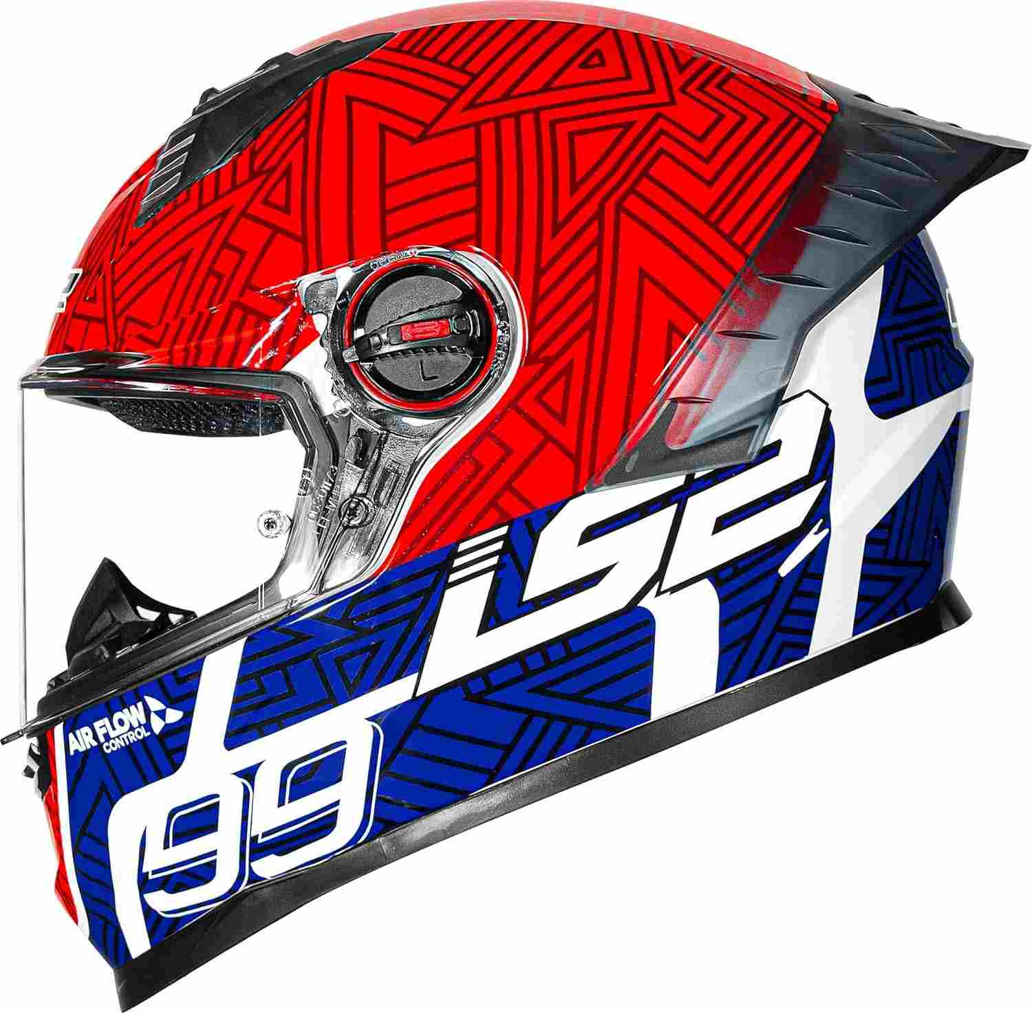 Capacete LS2 FF358 Pro Tiempo White Red Blue - Segurança e Estilo para Sua Pilotagem