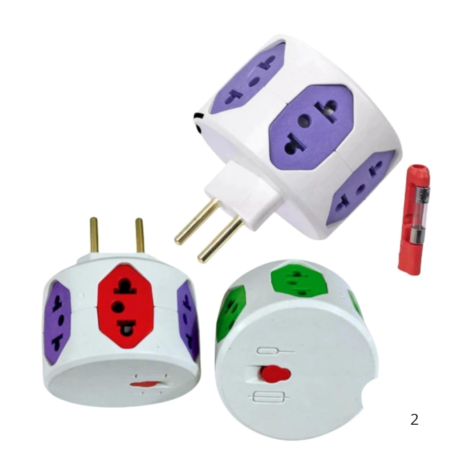 Kit 3 Benjamim 6 Entradas Bivolt com Fusível de Proteção - Mais Conectividade e Segurança