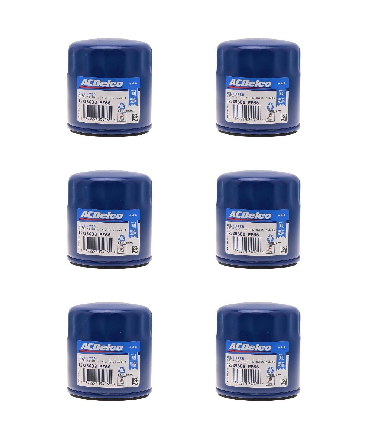 Kit 6 Filtros de Óleo ACDelco PF66 GM Original - Desempenho e Proteção para Seu Veículo