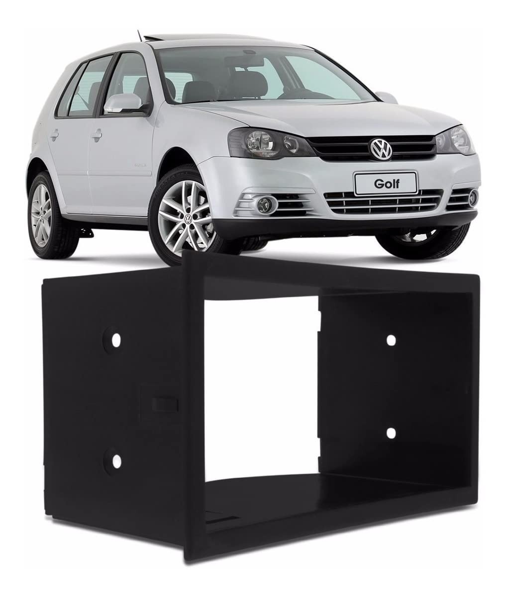 Moldura 2 Din 7" Fiamon: Upgrade Perfeito para VW Polo, Golf, Fox, Ecosport, Fiesta e Bora - Preta