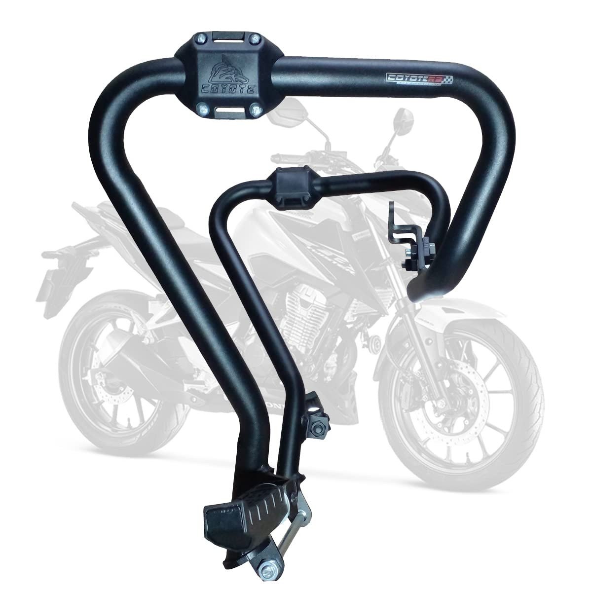 Protetor de Motor e Carenagem Coyote Preto com Pedaleiras - CB 300 R Honda