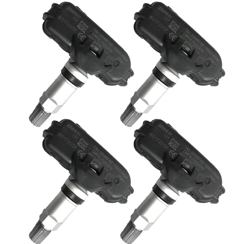 Kit 4 Sensores TPMS para Kia Rio e Hyundai Elantra/Azera/Tucson - Monitoramento de Pressão dos Pneus 52933-3X200