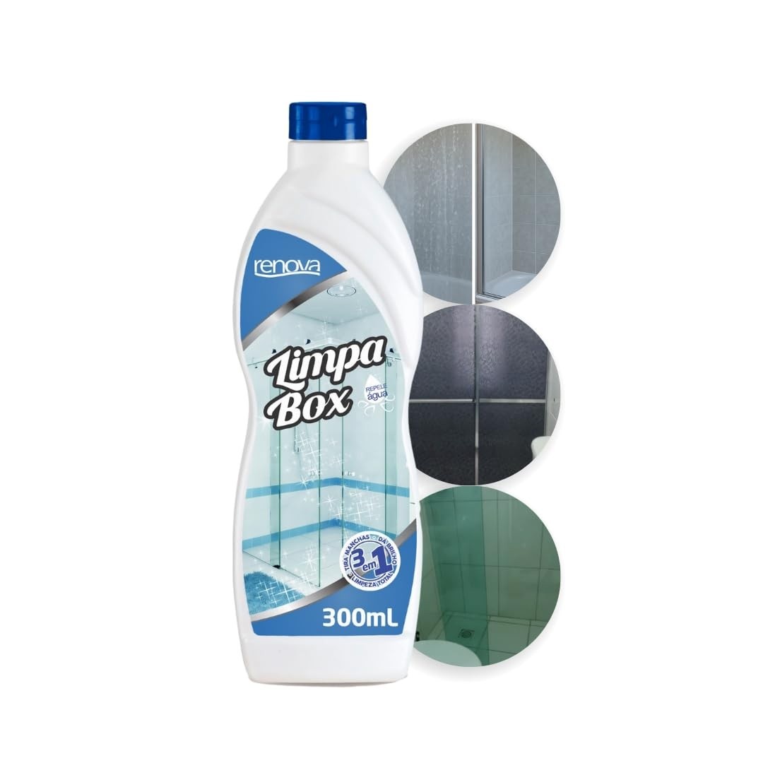 Limpa Box Banheiro com Micropartículas - Tira Manchas e Impermeabiliza Vidro e Acrílico