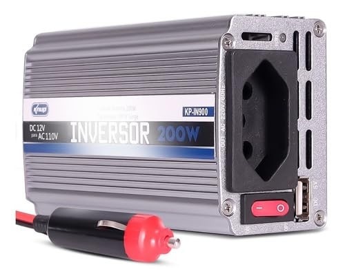 Inversor de Tensão Knup LB-In900 200W: Energia 12V para 110V com USB e Segurança