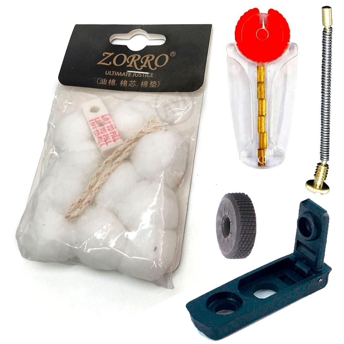 Kit Completo Manutenção Isqueiro Clássico: Algodão, Pedra e Pavio para Revitalizar!