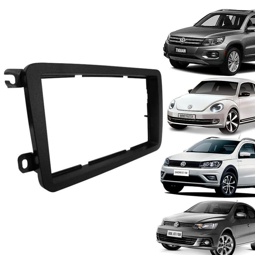 Moldura Fiamon 2Din Black Piano para VW Jetta, Amarok, Gol G7/G8 e Mais - Encaixe Perfeito