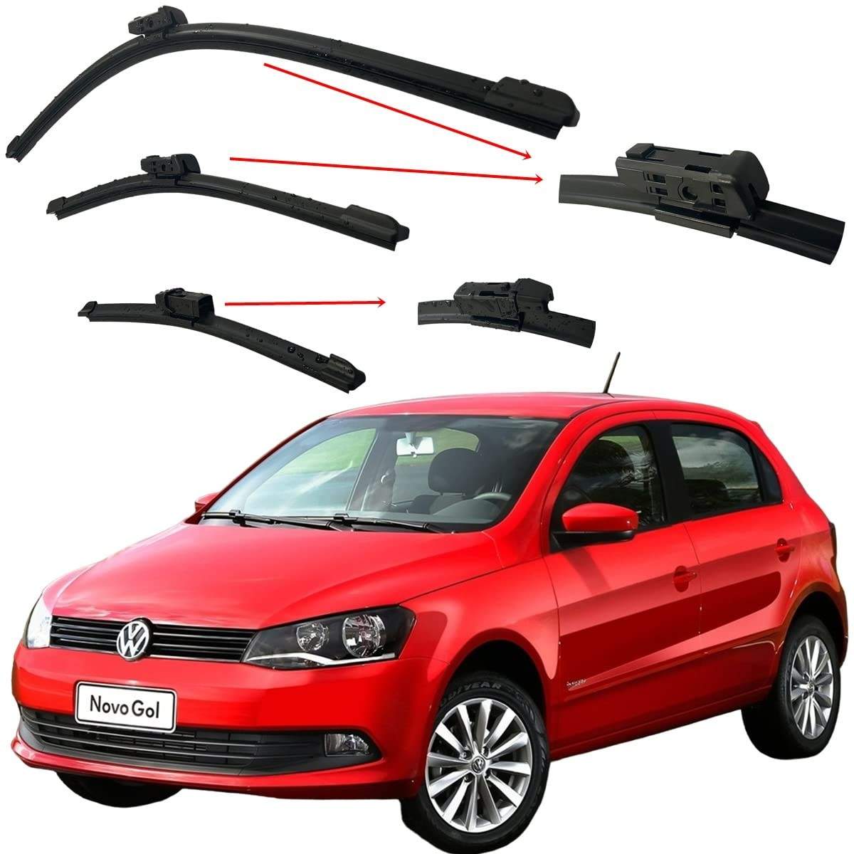 Kit 3 Palhetas Limpador Parabrisa Gol G6 2013-2016 Original - Visibilidade e Segurança