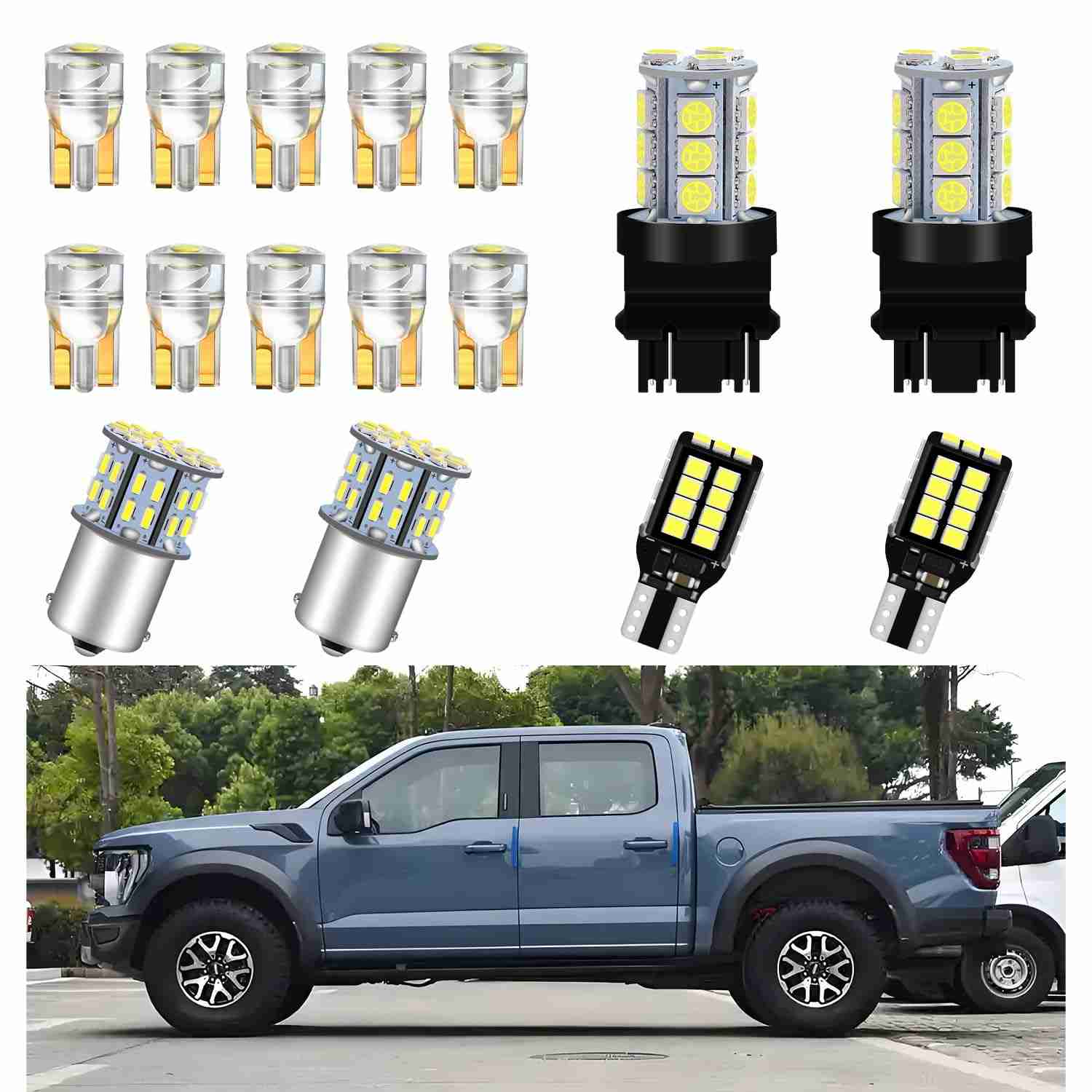 Kit 16 Lâmpadas LED Brancas Alopee para Ford F-150 (1988-1997) - Interior e Exterior