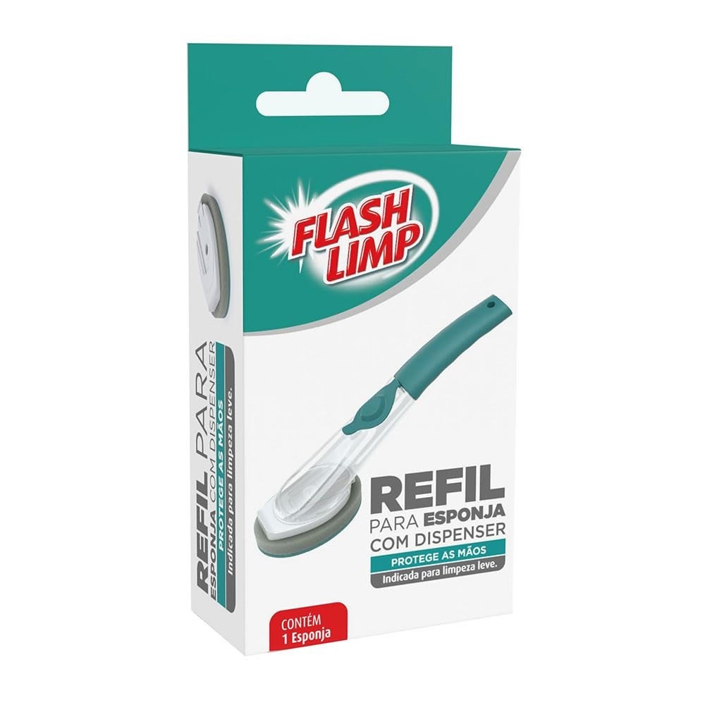 Flash Limp Refil Esponja para Dispenser ESP7636 - Limpeza Leve e Eficiente para Cozinha e Banheiro