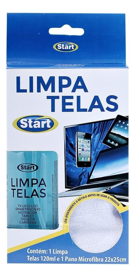 Limpa Telas para PC e Notebook 120ml + Pano Microfibra - Start