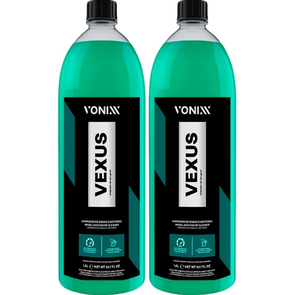 Kit 2 Vexus 1,5L Vonixx: Limpador Potente para Rodas, Motores e Geral de Carros e Motos