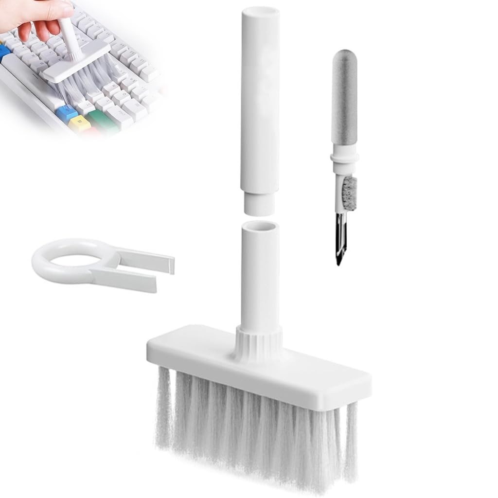 Kit de Limpeza 5 em 1 para Teclados e Eletrônicos - Escova Macia, Extrator de Teclas e Acessórios