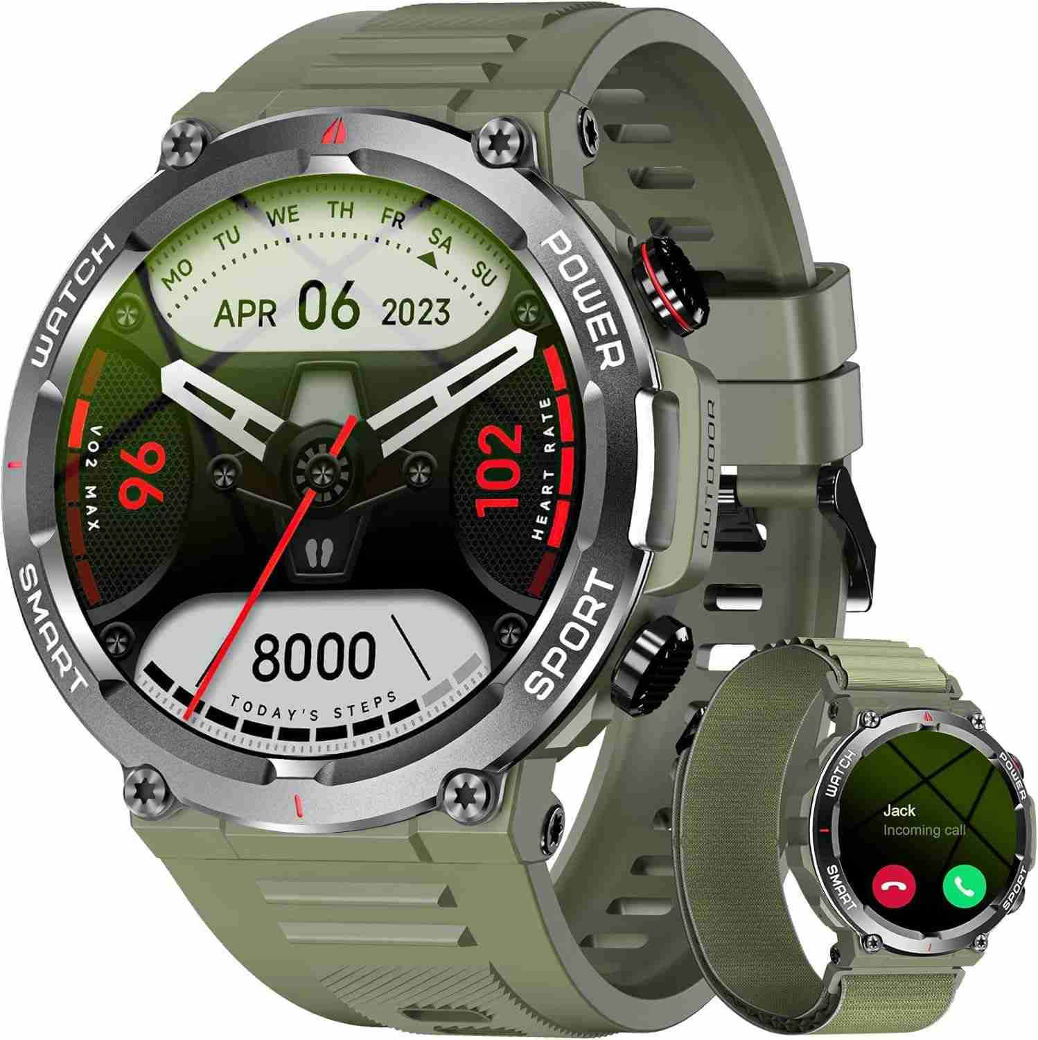 Smartwatch Militar Masculino UNITITY W50: Chamadas Bluetooth, 100 Esportes e IP68