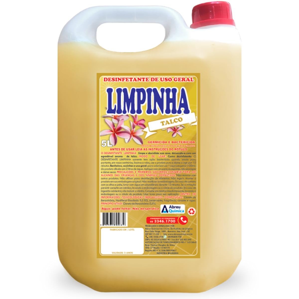 Desinfetante Bactericida Talco 5L Limpinha - Elimina Maus Odores e Garante Limpeza Profunda