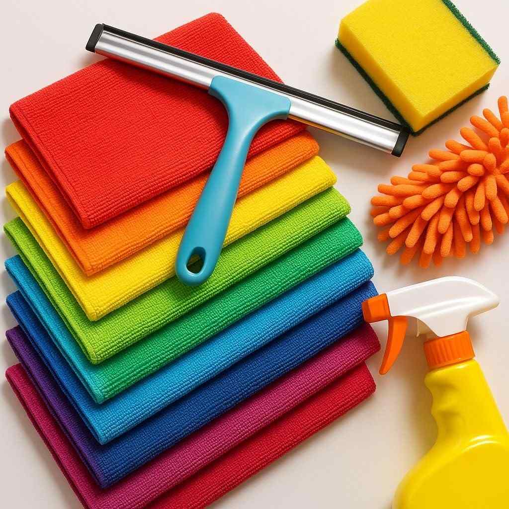 Kit 8 Panos Microfibra 30x30cm - Ultra Absorvente, Reutilizável e Sem Fiapos para Cozinha e Automóveis