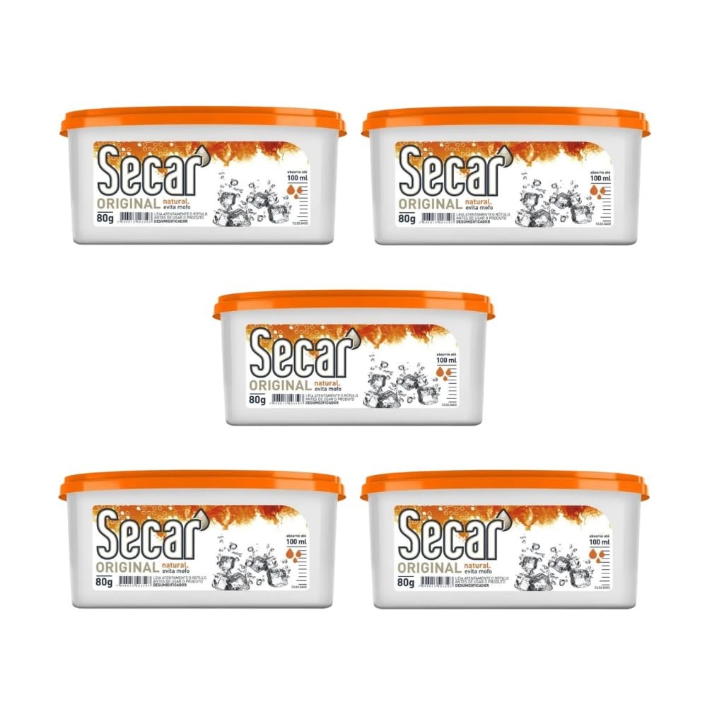 Kit 5 Antimofo Original 80g - Elimine Mofo, Bolor e Odores | Ideal para Armários, Banheiros e Sapateiras