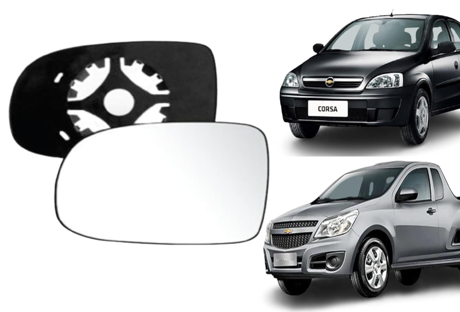Lente Retrovisor Corsa e Montana 2003+ Lado Direito - Visão Clara e Segura