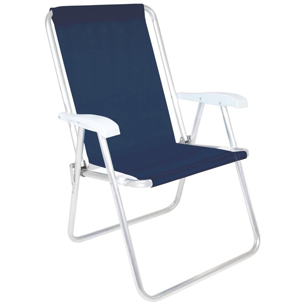 Cadeira Alta Conforto Sannet Mor em Alumínio Azul Marinho – Encosto Largo e Resistente até 120kg