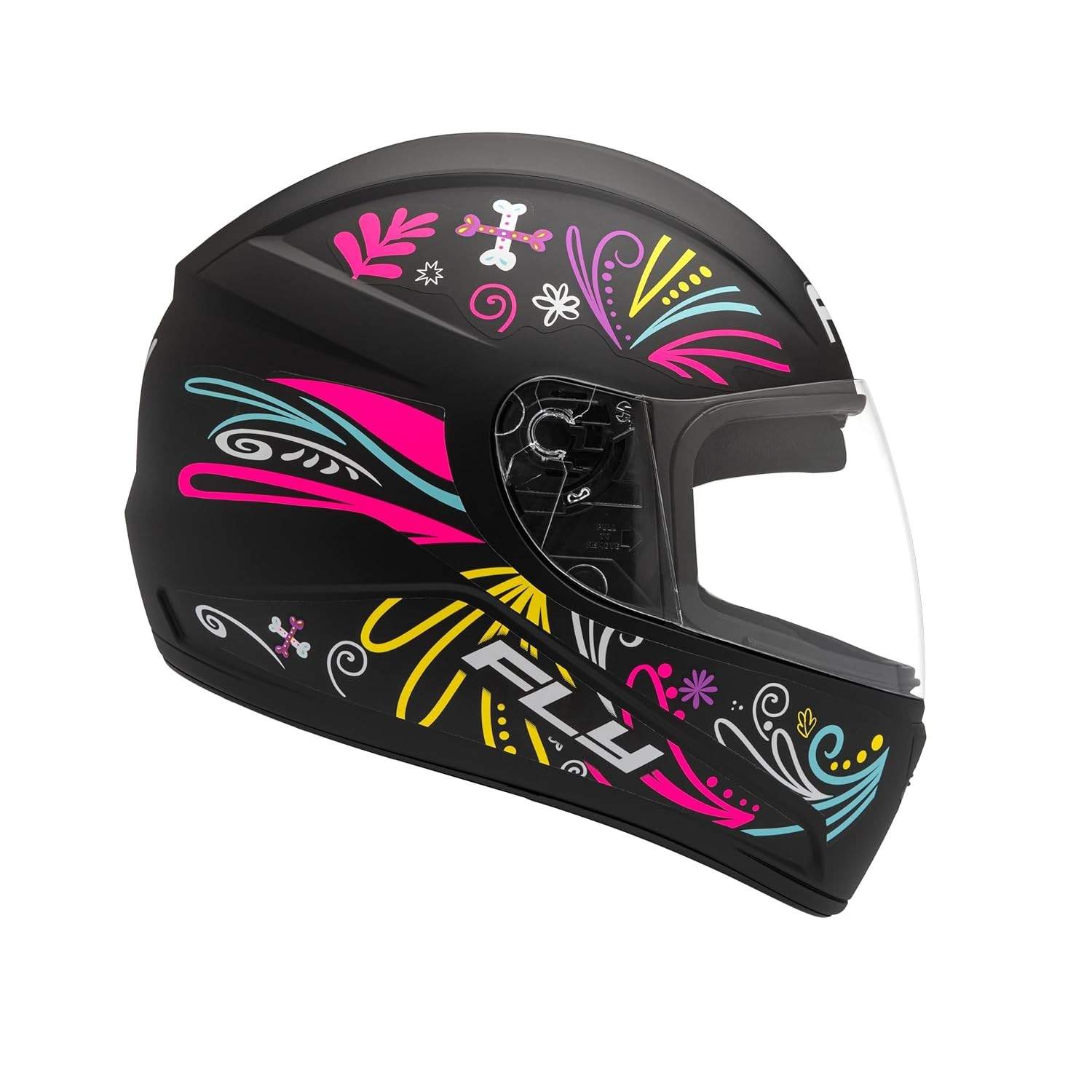 Capacete Fly F-9 HG Fiesta Preto Fosco/Color - Segurança e Estilo para Sua Moto