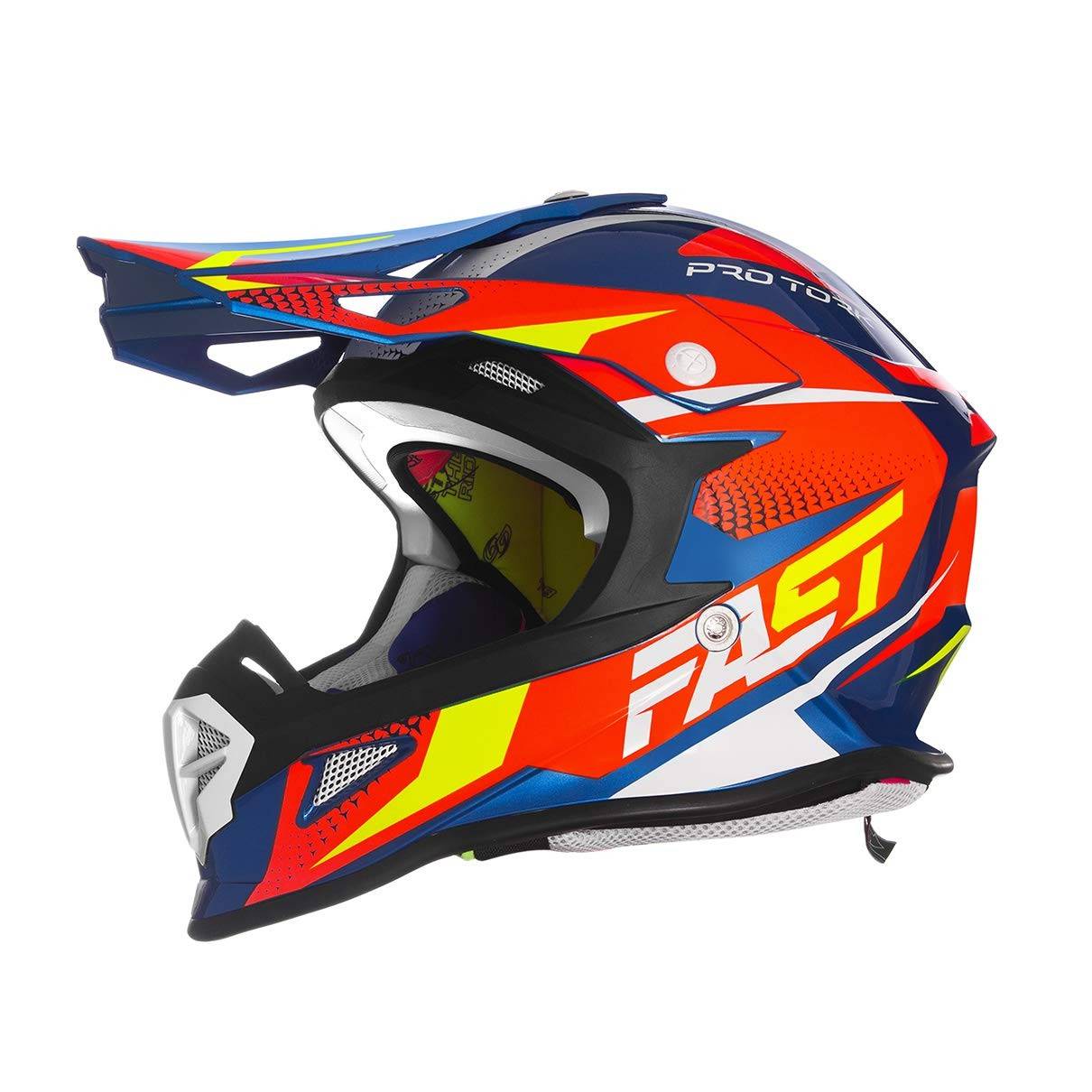Capacete Motocross Fast Fantasy Limited Edition 56 Azul/Laranja - Segurança e Estilo