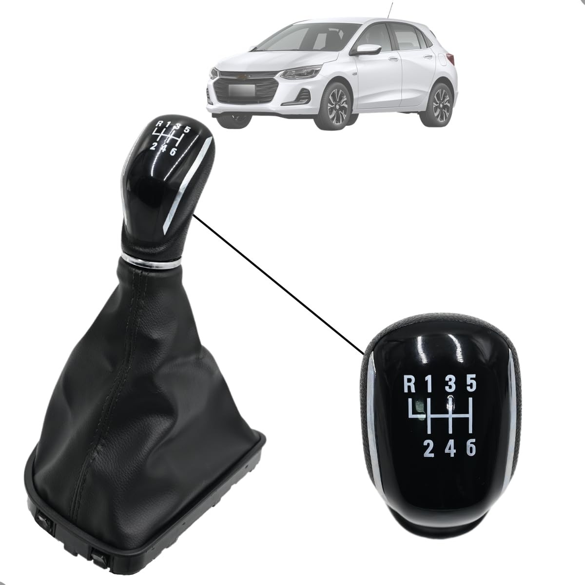 Kit Bola Câmbio Manopla e Coifa Onix Plus Novo Onix 2020-2023 6 Marchas