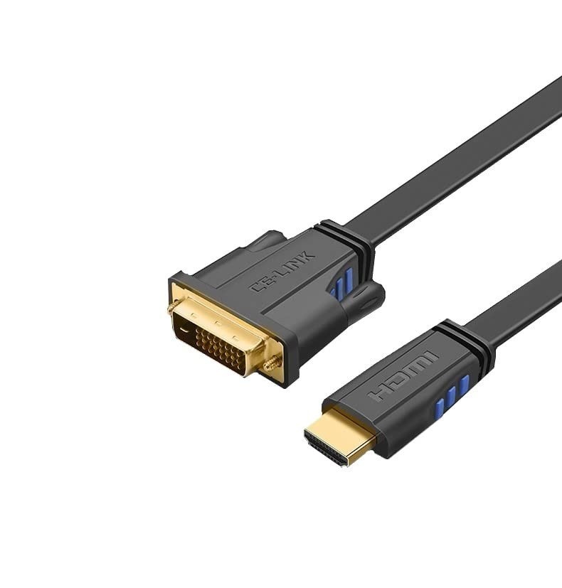 Cabo HDMI para DVI 24+1 Flat 12m: Imagem 1080p Cristalina com Contatos Ouro e Blindagem