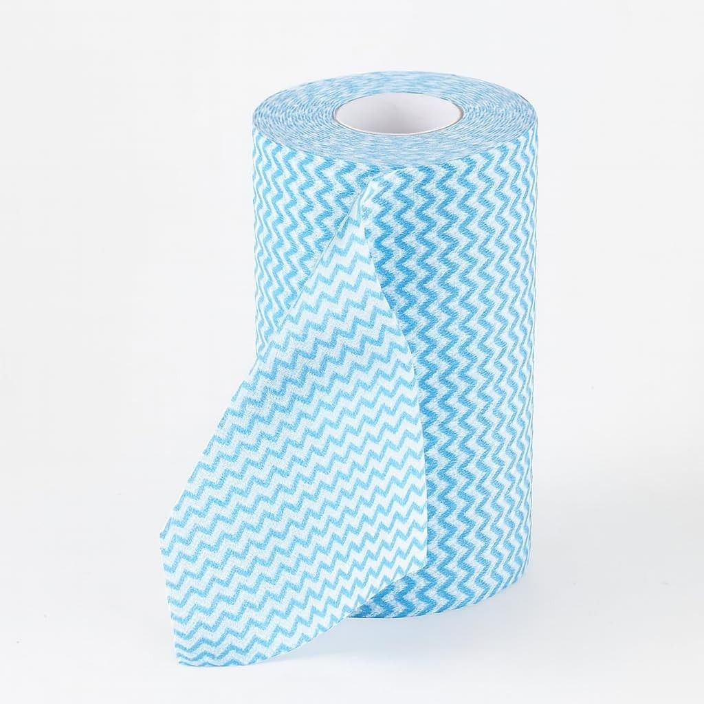 Pano Multiuso Descartável em Rolo – 50 Panos 25x30cm – Super Absorvente e Reutilizável (Azul)
