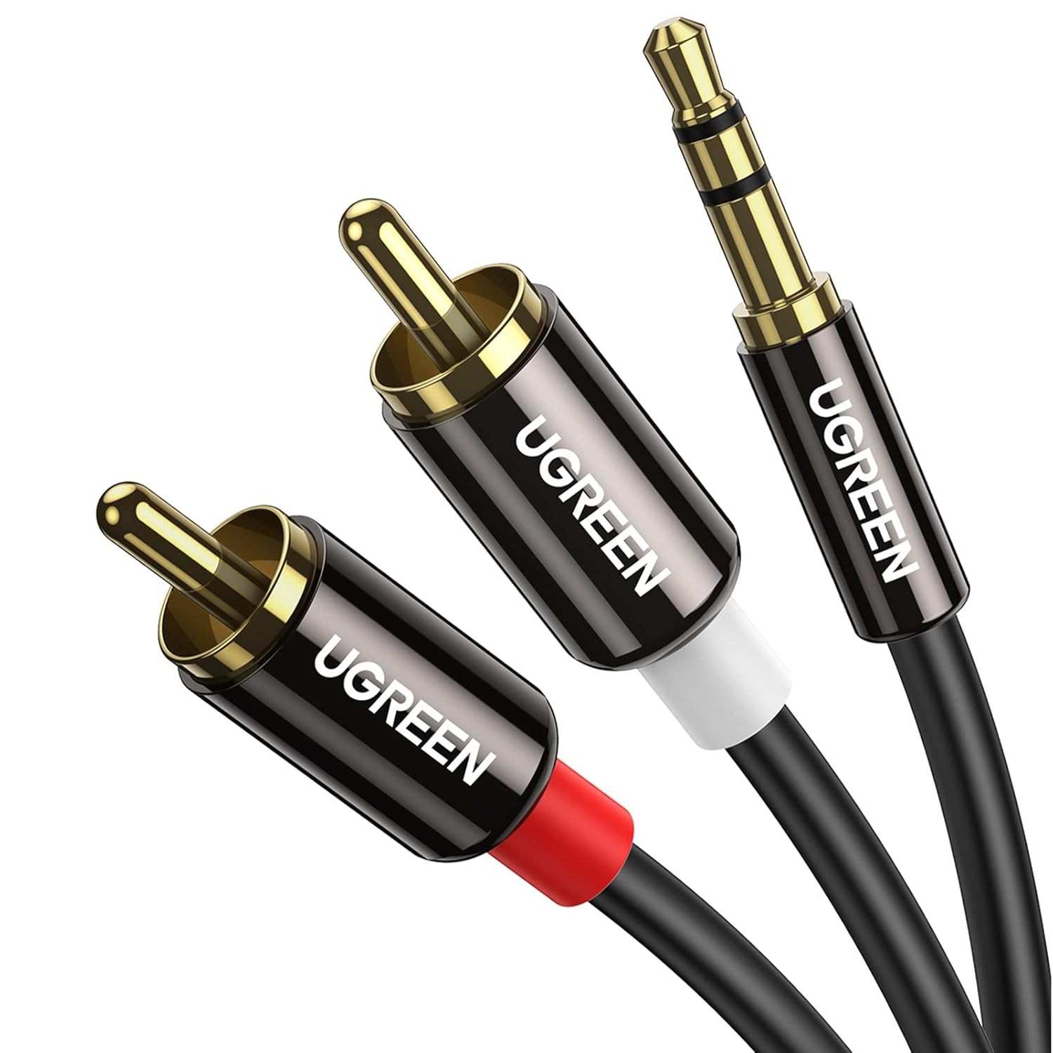 Cabo UGREEN 3.5mm para RCA: Som Hi-Fi e Conexão Universal para Seus Dispositivos