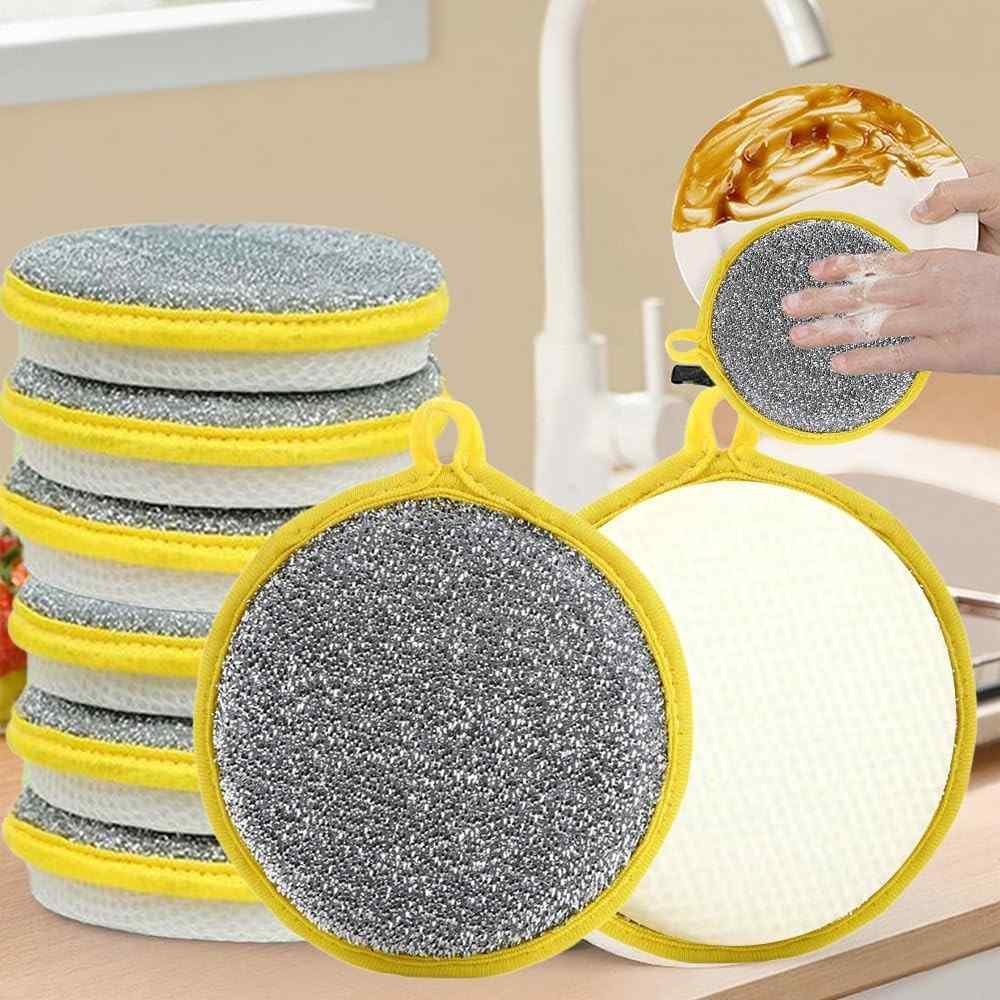 6 Esponjas Dupla Face para Limpeza de Cozinha - Nylon e Filamento Resistente