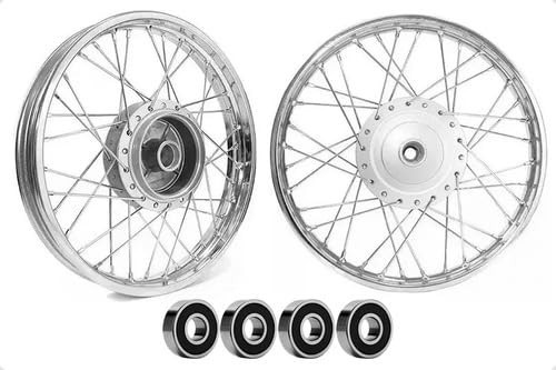 Par de Aros de Roda 4mm para YBR 125 / Factor (Tambor) com Rolamentos - Durabilidade e Performance!