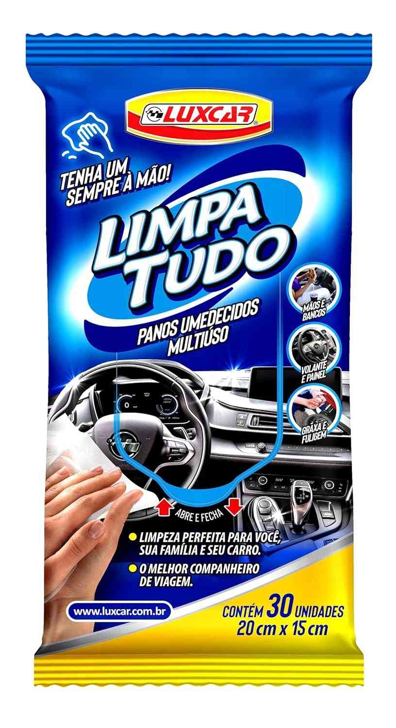 Luxcar Limpa Tudo: Panos Umedecidos Multiuso para Limpeza Rápida e Eficaz (30 Unidades)