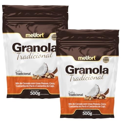 Granola Tradicional 1 Kg Mix De Cereais Com Uvas Passas, Coco, Castanha do Pará e Castanha de Cajú